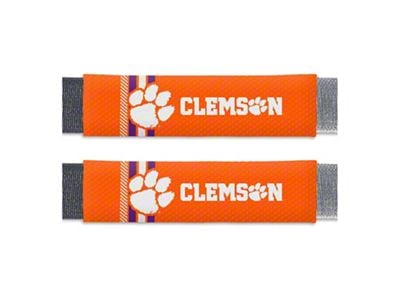 Rally Seatbelt Pads with Clemson Logo; Orange (Universal; Some Adaptation May Be Required)