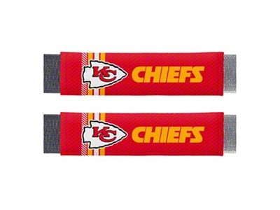 Rally Seatbelt Pads with Kansas City Chiefs Logo; Red (Universal; Some Adaptation May Be Required)