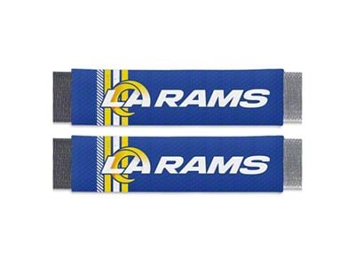 Rally Seatbelt Pads with Los Angeles Rams Logo; Blue (Universal; Some Adaptation May Be Required)