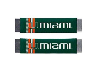 Rally Seatbelt Pads with Miami Logo; Green (Universal; Some Adaptation May Be Required)