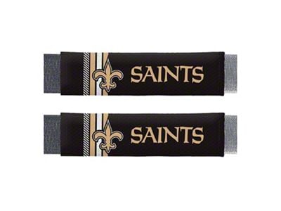 Rally Seatbelt Pads with New Orleans Saints Logo; Black (Universal; Some Adaptation May Be Required)