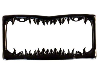 Shark Tooth License Plate Frame; Black (Universal; Some Adaptation May Be Required)