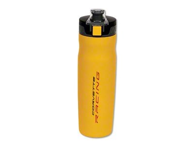 Stainless Steel Thermal Bottle with C8 Corvette Racing Logo; Yellow