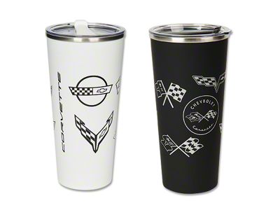 Stainless Steel Tumbler with Generation Logos; White