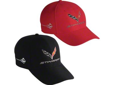 StayDry Hat with C7 Stingray Logo; Red