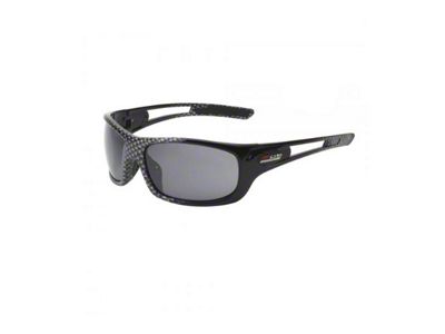 Sunglasses with Corvette Logo; Black with Smoked Flash Lens