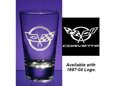 Tall Heavy Base Cooler Glass Set with C4 Logo; 15-oz.