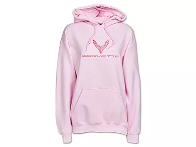 Women's C8 Cross Flags Hoodie; Pink