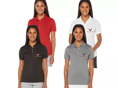 Women's Callaway Dry Core Polo Shirt with C8 Logos; Black