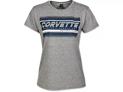 Women's Corvette Americas Sportscar T-Shirt; Gray