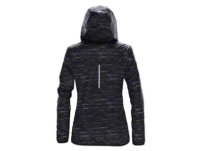 Women's Lightweight Hooded Full Zip Jacket with C8 Logo and Script; Carbon Fiber