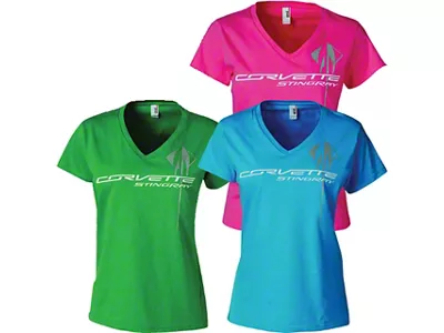 Women's V-Neck; T-Shirt; Green