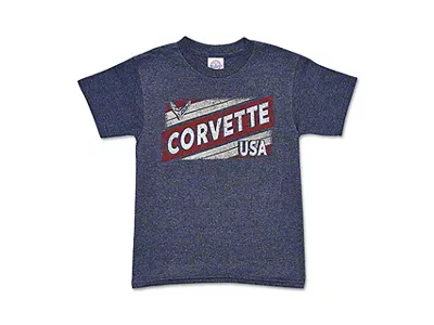 Youth Corvette USA T-Shirt; Blue