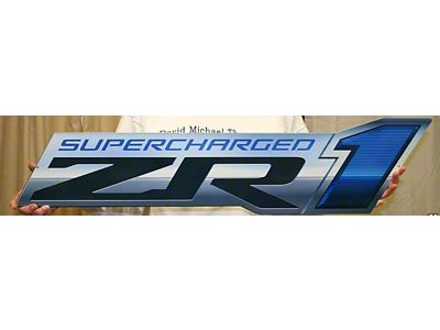 ZR1 Supercharged Metal Sign; 18x4-Inch