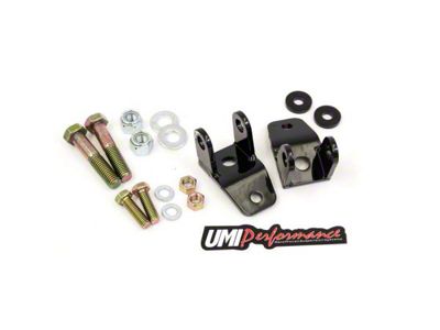 UMI Performance Rear Shock Relocation Kit; Bolt-In; Black (82-92 Camaro)