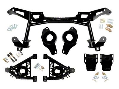 UMI Performance Tubular K-Member and A-arm Package for LSX Engine and Factory Springs; Black (82-92 Camaro)