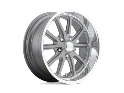 US Mag Rambler Textured Gray with Diamond Cut Lip Wheel; 15x8; 1mm Offset (67-69 Camaro)