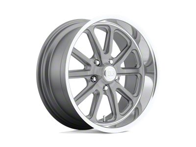 US Mag Rambler Textured Gray with Diamond Cut Lip Wheel; 17x7; 1mm Offset (67-69 Camaro)