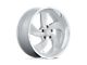 US Mag Desperado Silver Brushed Face with Milled Diamond Cut Wheel; Left Directional; 20x8; 1mm Offset (82-92 Camaro)