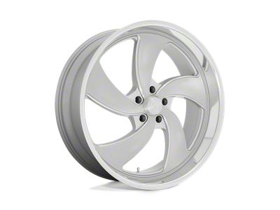 US Mag Desperado Silver Brushed Face with Milled Diamond Cut Wheel; Rear Only; 24x10; 5mm Offset (82-92 Camaro)