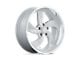 US Mag Desperado Silver Brushed Face with Milled Diamond Cut Wheel; Left Directional; 20x8; 1mm Offset (68-82 Corvette C3)