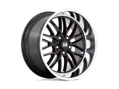 US Mag Cruz Gloss Black with Diamond Cut Lip Wheel; Rear Only; 20x10; 6mm Offset (84-96 Corvette C4)