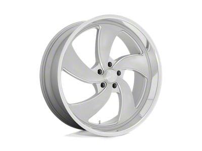 US Mag Desperado Silver Brushed Face with Milled Diamond Cut Wheel; Right Directional; Rear Only; 24x10; 5mm Offset (84-96 Corvette C4)