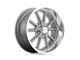 US Mag Rambler Textured Gray with Diamond Cut Lip Wheel; 15x8; 1mm Offset (55-57 150, 210, Bel Air, Nomad)