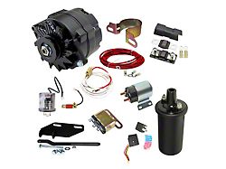 12-Volt 100 Amp Conversion Kit with Electric Key Starter and 3/8-Inch Pulley; Black (48-54 Chevrolet/GMC Truck)