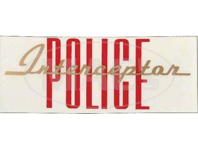 Valve Cover Decal, Police Interceptor, Mercury, 1961-1966