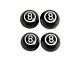 Valve Stem Caps, Black 8-Ball, Set of 4, 1955-1957