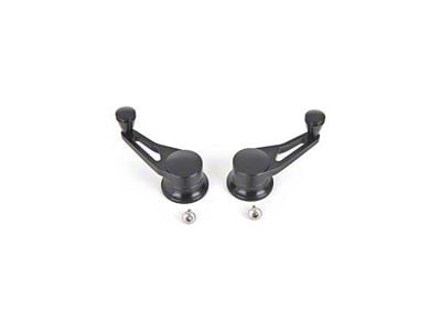 Vent Window Crank Handles, Lokar Windowed Billet Aluminum, Pair, Midnight Black, GM 1949-1954