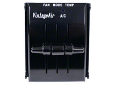 Vintage Air SureFit Upgrade Control Panel Kit; Black Anodized (64-66 Mustang)