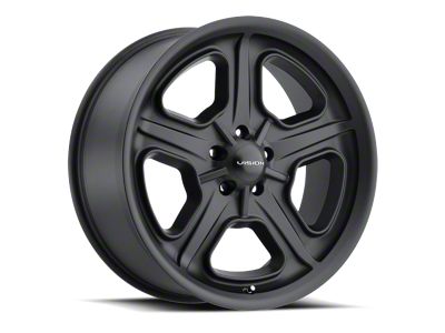 Vision Wheel Daytona Satin Black Wheel; 15x7; 6mm Offset (70-81 Camaro)