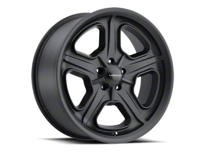 Vision Wheel Daytona Satin Black Wheel; 15x7; -7mm Offset (70-81 Firebird)