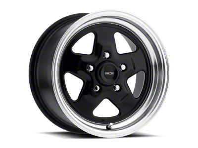 Vision Wheel Nitro Gloss Black with Machined Lip Wheel; 15x4; -19mm Offset (70-81 Firebird)