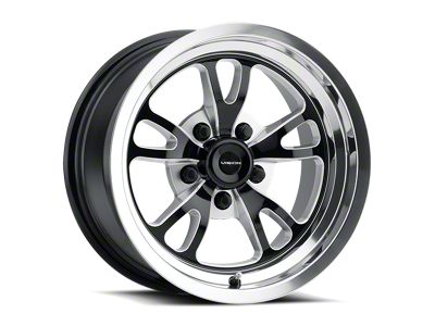 Vision Wheel Patriot Gloss Black Milled Spoke with Polished Lip Wheel; 15x4; -19mm Offset (67-69 Camaro)