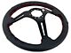 VSW S6 Sport 14-Inch Steering Wheel; Black Perforated Leather with Red Stitching and Black Center (Universal; Some Adaptation May Be Required)