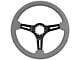 VSW S6 Sport 14-Inch Steering Wheel; Gray Leather with Black Aluminum (Universal; Some Adaptation May Be Required)