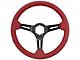 VSW S6 Sport 14-Inch Steering Wheel; Red Leather with Black Aluminum (Universal; Some Adaptation May Be Required)