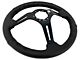 VSW S6 Sport 14-Inch Steering Wheel; Black Perforated Leather with Black Center (Universal; Some Adaptation May Be Required)