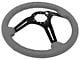 VSW S6 Sport 14-Inch Steering Wheel; Gray Leather with Black Aluminum (Universal; Some Adaptation May Be Required)