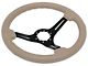 VSW S6 Sport 14-Inch Steering Wheel; Tan Leather with Black Aluminum (Universal; Some Adaptation May Be Required)