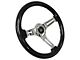 VSW S6 Sport Wood 14-Inch Steering Wheel; Black with Chrome Center (Universal; Some Adaptation May Be Required)