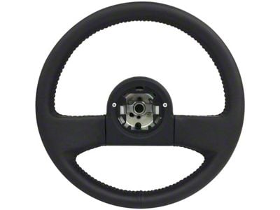 VSW OE Series 14-Inch Steering Wheel; Black Leather (84-89 Corvette C4 w/ Telescopic Steering)