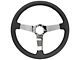 VSW S6 Step Leather Series 14-Inch Steering Wheel; Black and Chrome (77-82 Corvette C3)