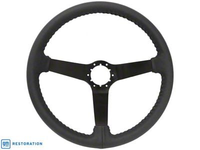 VSW S6 Step Series 14-Inch Steering Wheel; Black Leather (80-82 Corvette C3)