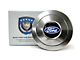 VSW S9 Premium Steering Wheel Horn Button with Blue Oval Emblem; Silver