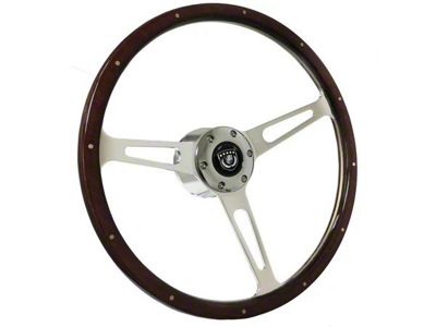 VSW S6 Classic Deluxe Wood Series 15-Inch Steering Wheel; Espresso with Rivets (69-89 Firebird)