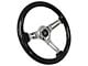 VSW S6 Sport Wood 14-Inch Steering Wheel; Black with Chrome Center (Universal; Some Adaptation May Be Required)